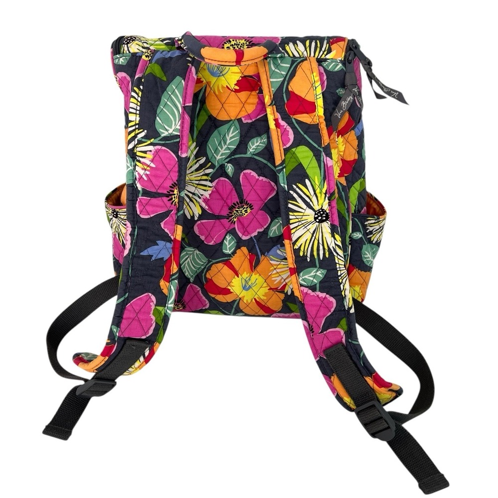 Vera Bradley Jazzy Blooms Backpack Quilted Large Excellent Shape - Picture 4 of 8